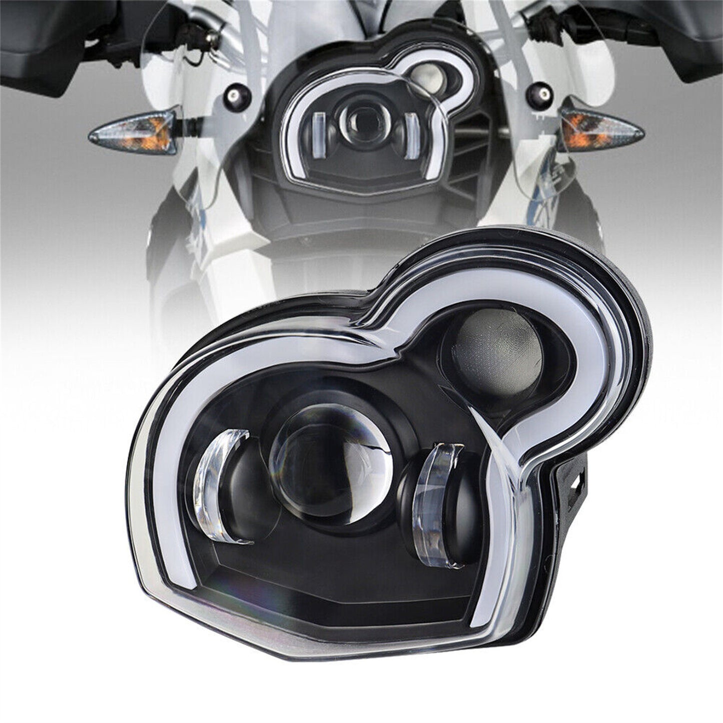 LED headlight assembly DRL with high/low beam for BMW G650GS / Sertao R13 (2011-2017) Q
