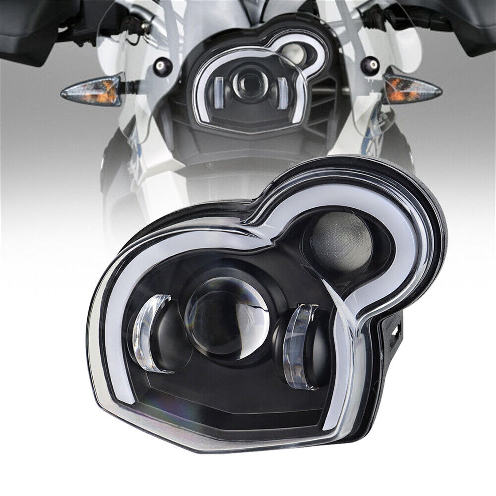 LED headlight assembly DRL with high/low beam for BMW G650GS / Sertao R13 (2011-2017) Q