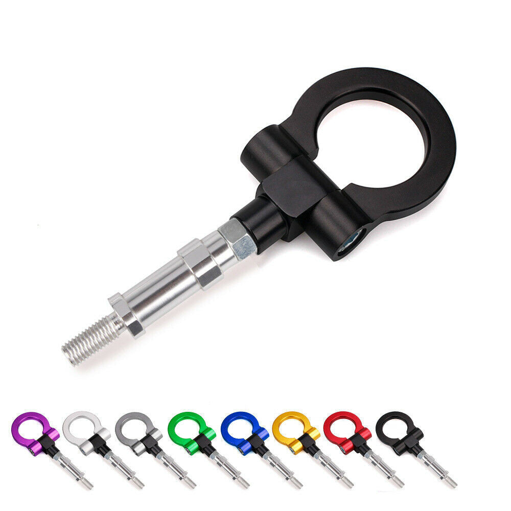For FIT 2004 Car Billet Aluminum Screw-On Front Auto Tow HooK Ring Kit Q