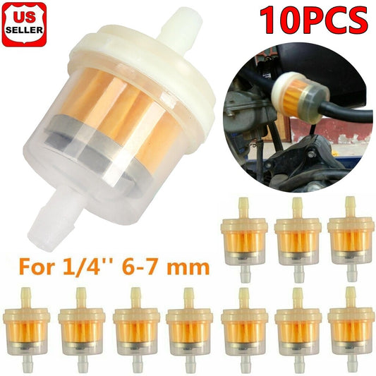 10-Pack Electric Motor Direct Exhaust Gas Oil Filter for Small Engines Suitable for 1/4 Inch 5/16 Lines Q