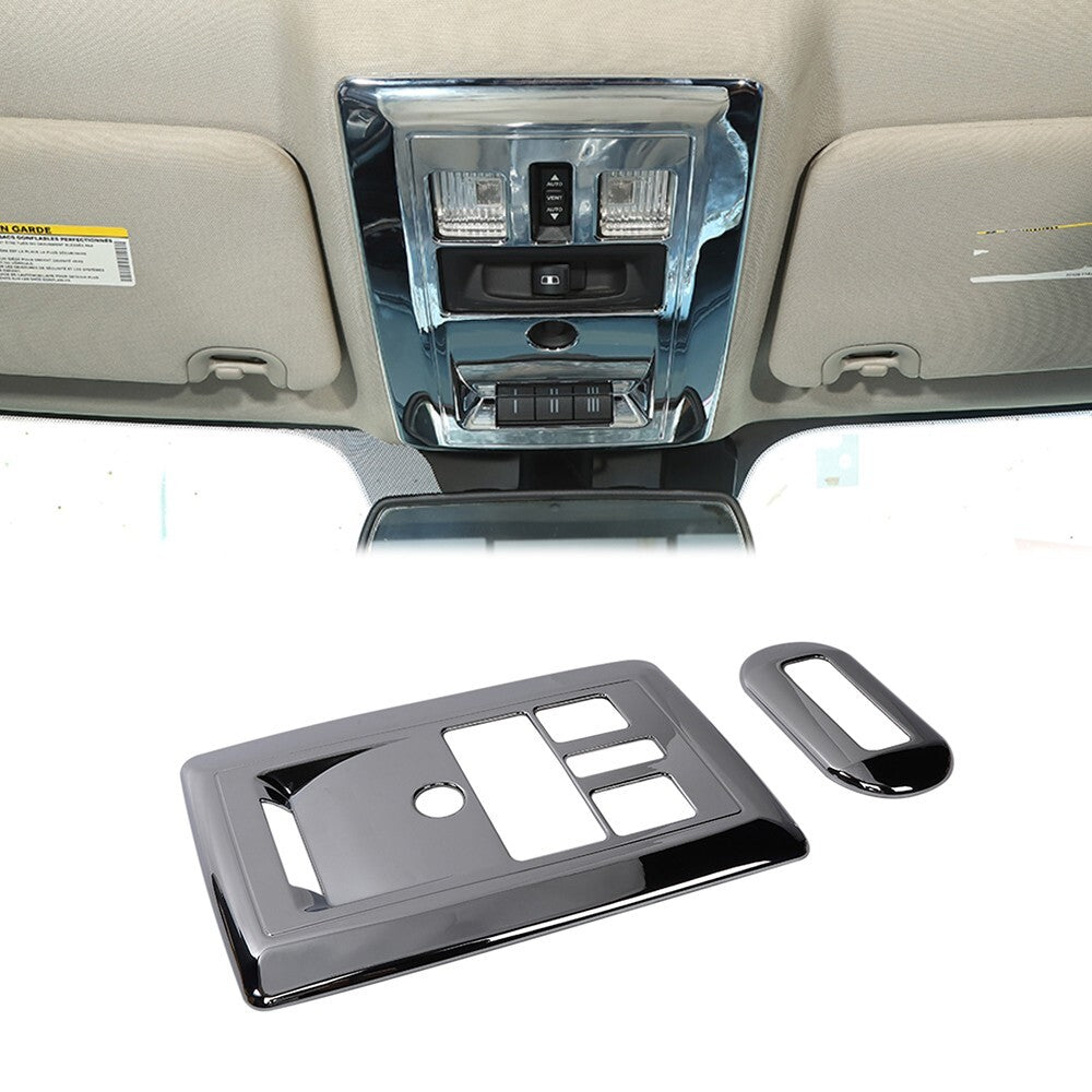 Front Rear Reading Light Lamp Cover Trim for Dodge for RAM 2010-2015 Chrome ABS