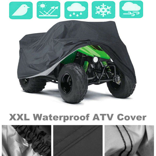 XXL Heavy Duty Waterproof All-Terrain Vehicle Protective Cover, Polyester Fiber, UV Protection, Black, 86.61 x 38.58 x 41.73 mm n
