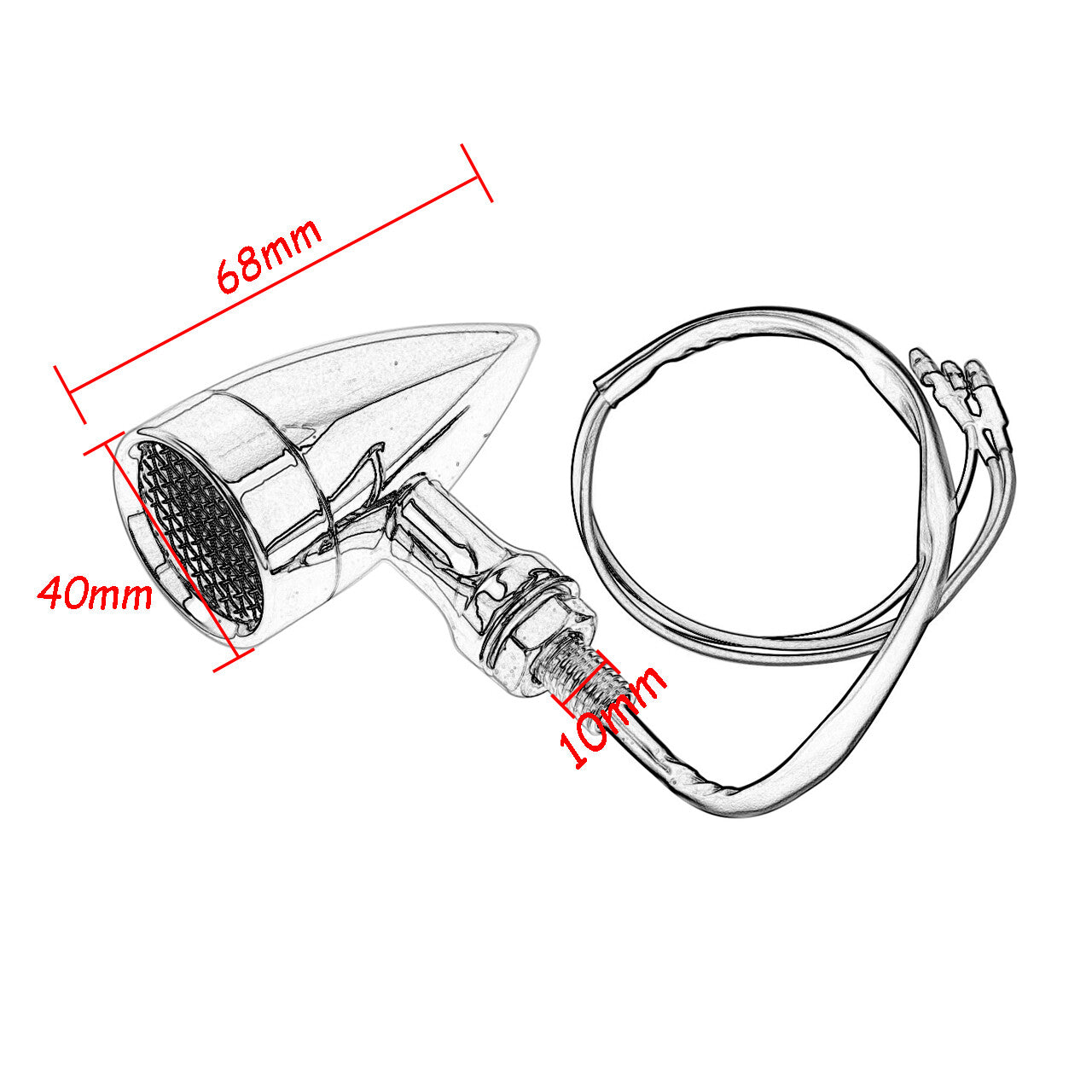 2x Black 10mm Grille Turn Signal Amber Indicator Light for Harley Sportster XL Q