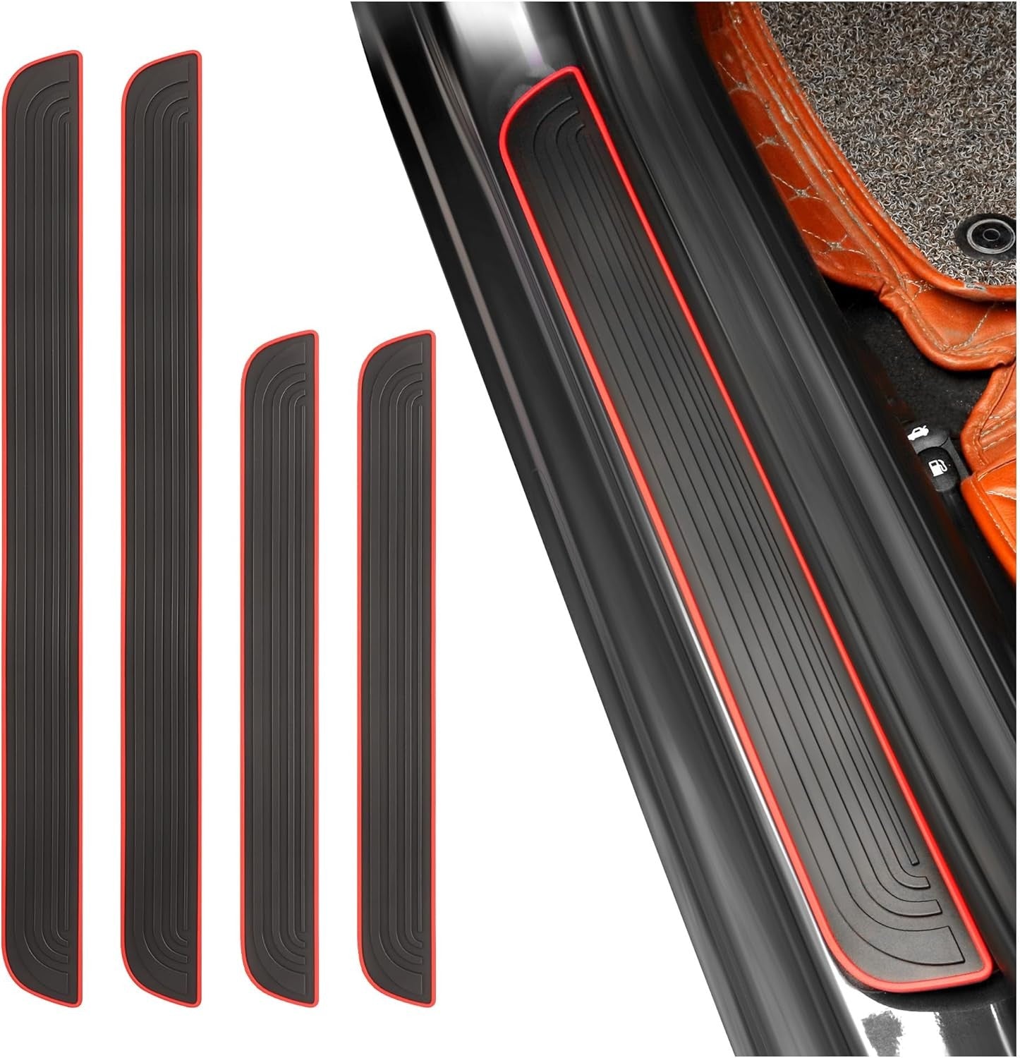4x Rubber for Nissan Accessories Car SUV Door Scuff Sill Covers Step Protector