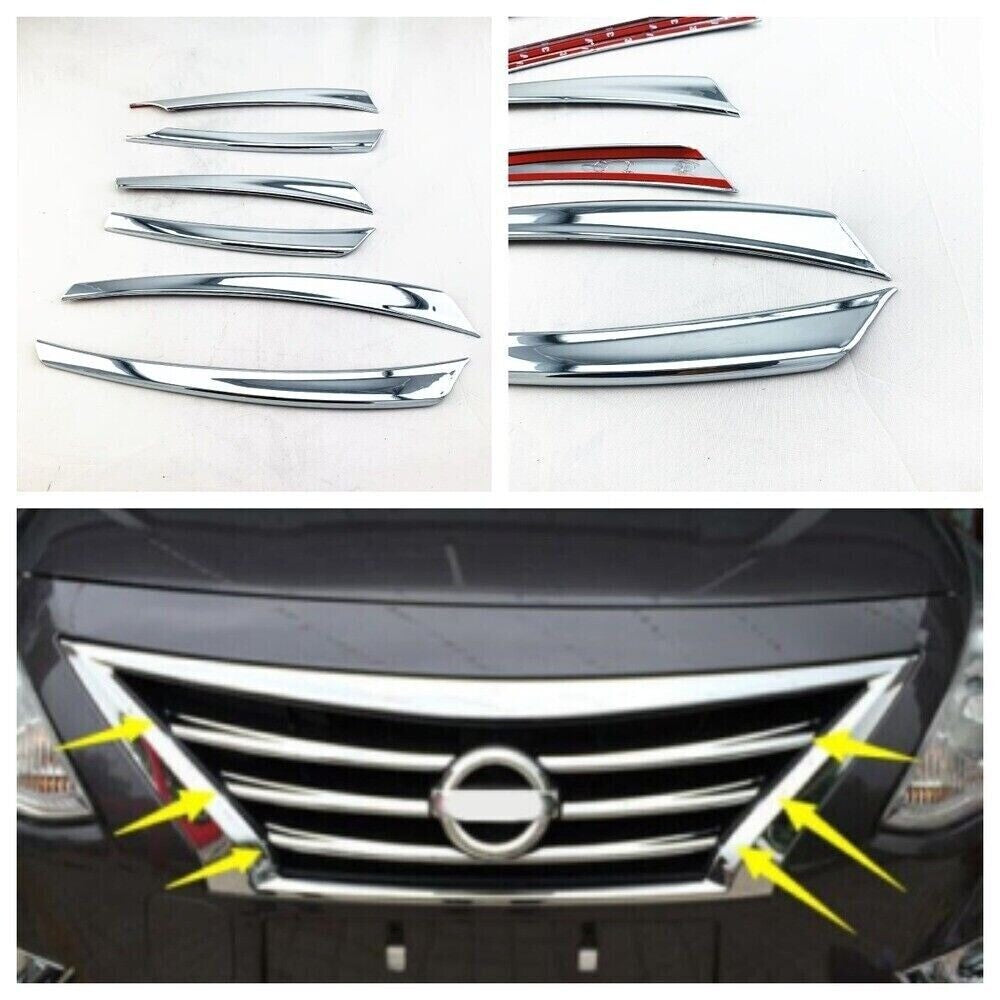 Chrome Front Grille Grill Cover Trim For VERSA SEDAN 2015-2018 Parts New n