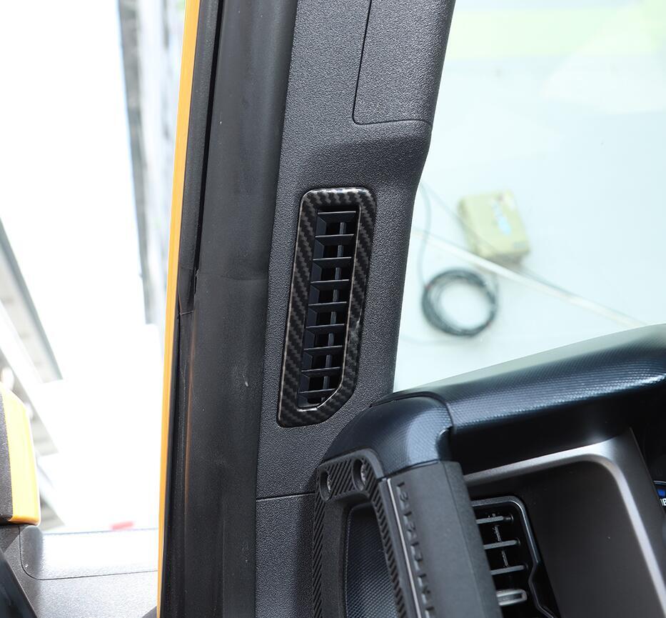 For 21-23 Bronco Carbon Front Left&Right Side A-pillar Air Vent Cover Trim v