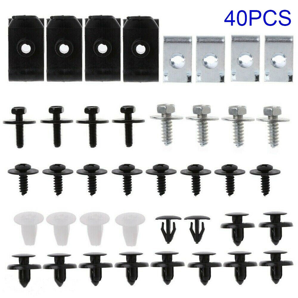 Car Fender Shield Splash Guard Engine Undertray Cover Fastener Clips Screws Kit