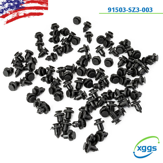 100-piece set of clip-on bumper guards, mudguards, splash guards, and fixation clips for Honda for Acura