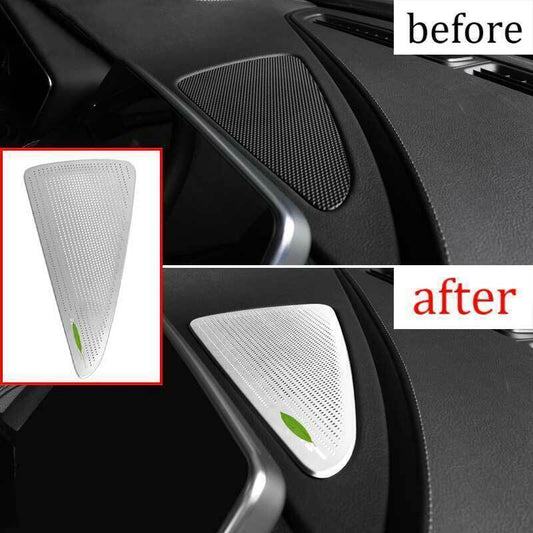 1X Dashboard Speaker Frame Cover Trim Silver Steel Fit for Cadillac CT5 2020-24