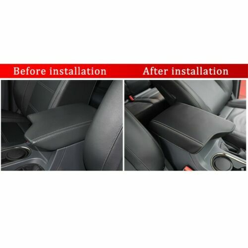 Car Armrest Center Console Lid Cover Black Leather Pad for Ford Ranger 2019-2021