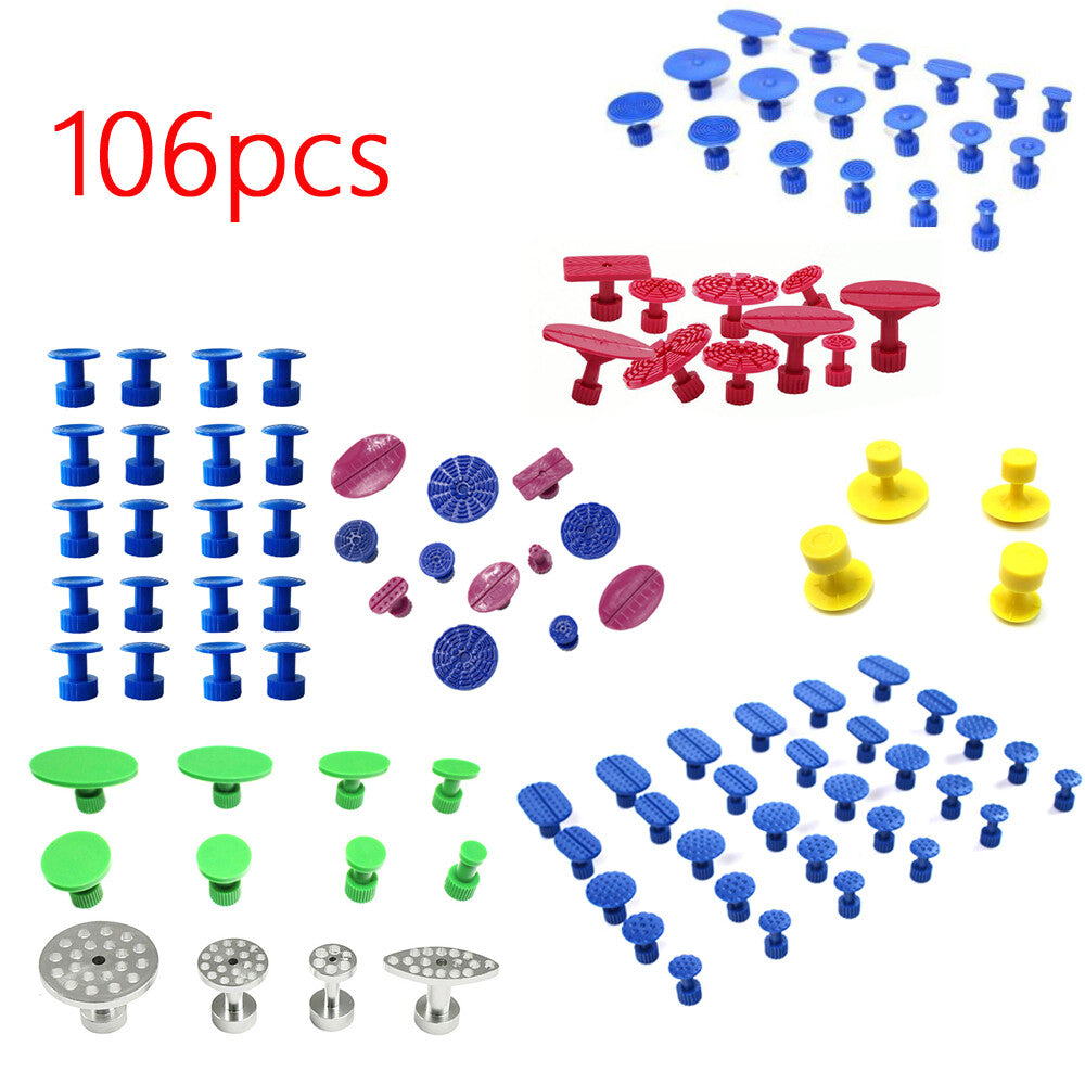 106pcs Car Body Hail Glue Puller Tabs Pulling Paintless Dent Repair Removal Tool v