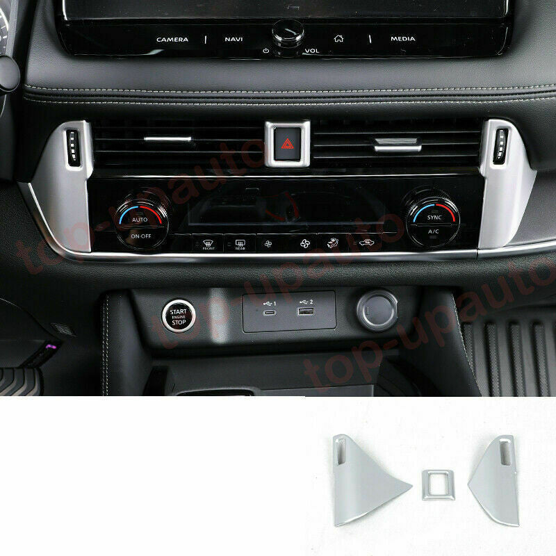 for Nissan Rogue 2021 2022 2023 2024 Matte Silver Interior Trims Cover 1Set ABS