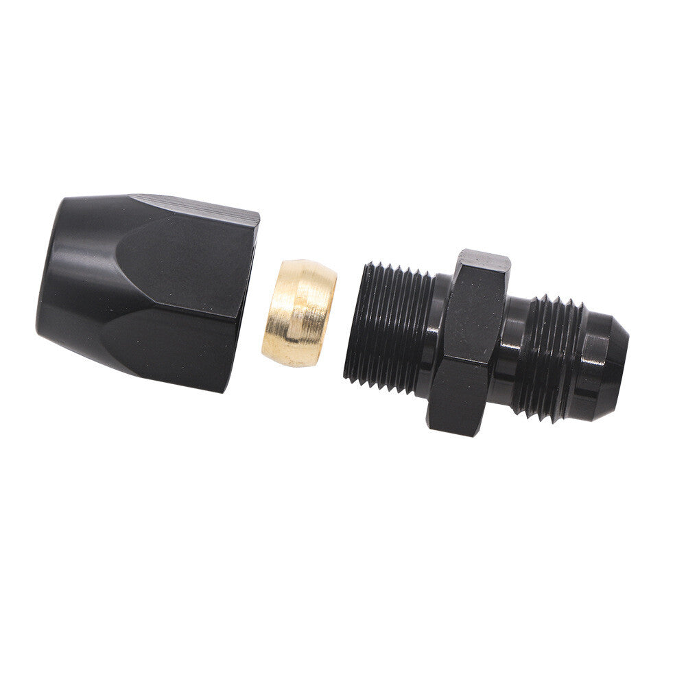 2Pcs Universal Straight Adapter AN6-3/8 NPT Fitting Swivel Oil Pipe Hose Ends