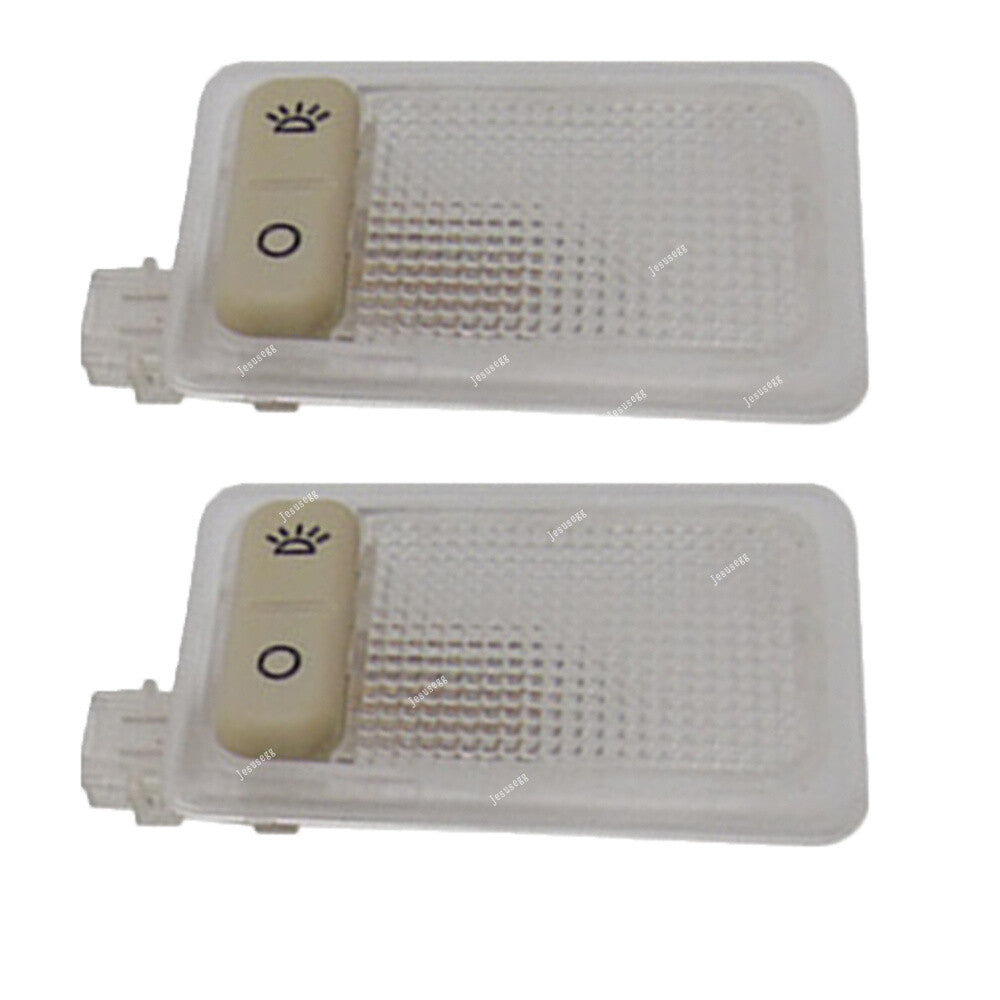 2Pcs Beige Button Dome Inside Reading Light Sun Visor Shade Lamp Fits for Ford Focus Q