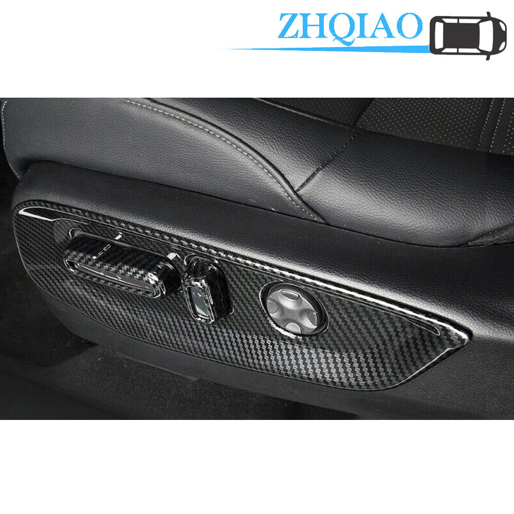4pcs Carbon Fiber ABS Interior for Seat Adjustment Cover Trim Fits for Honda Accord 2018
