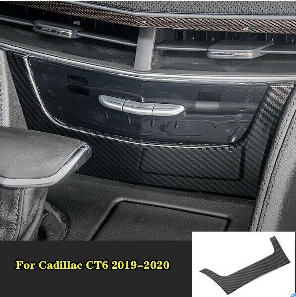 2019-2020 for Cadillac CT6 ABS Carbon Central Console Instrument Strip Trim 2pcs