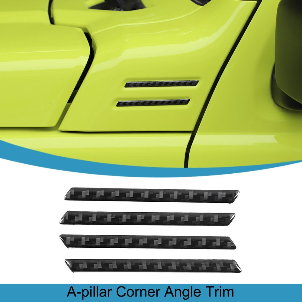 Real Carbon Fiber Engine Hood Side Wrap Angle Cover for Suzuki for Jimny 2019-2023