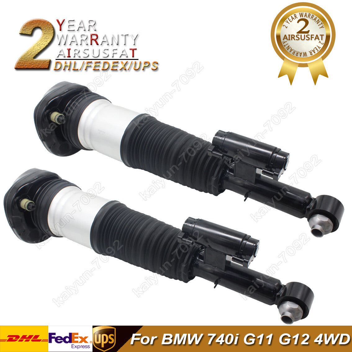 2x for BMW 740i G11 G12 4WD Rear L+R Air Suspension Shock Absorbers 2016-2018