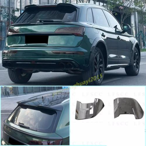Suitable for Audi Q5 SQ5 2018 - 2023 ABS Gloss Black Rear Roof Boiler Roof Window Wing 2-Piece Set