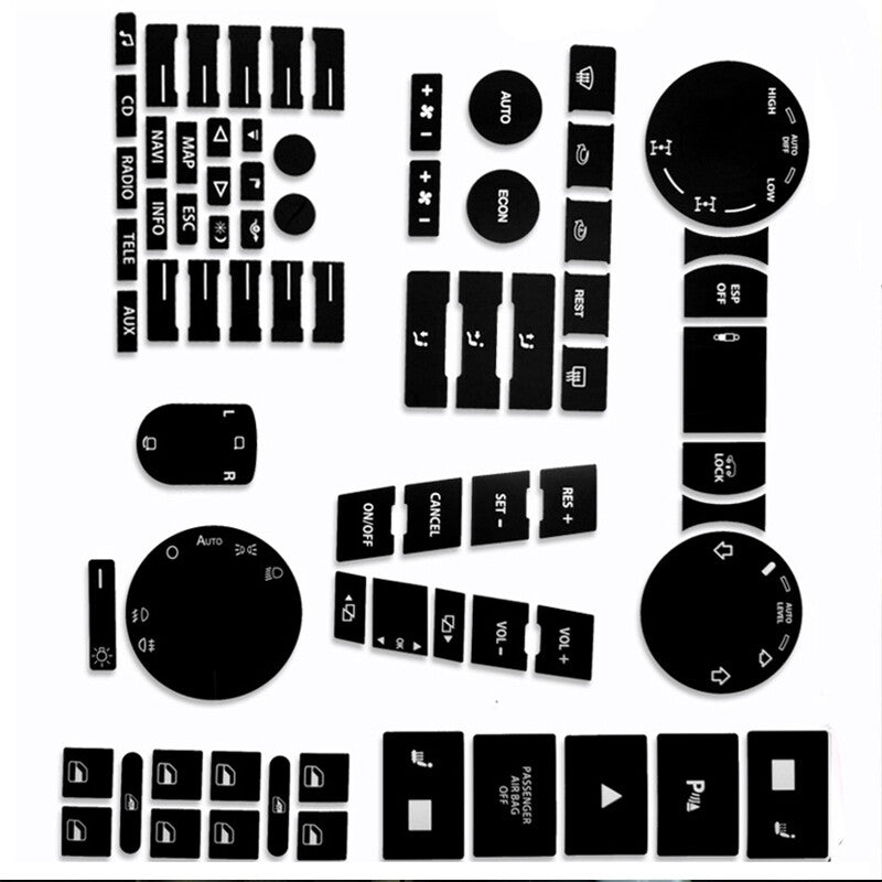 8-piece black button repair decal set for Touareg 2004â€009. n