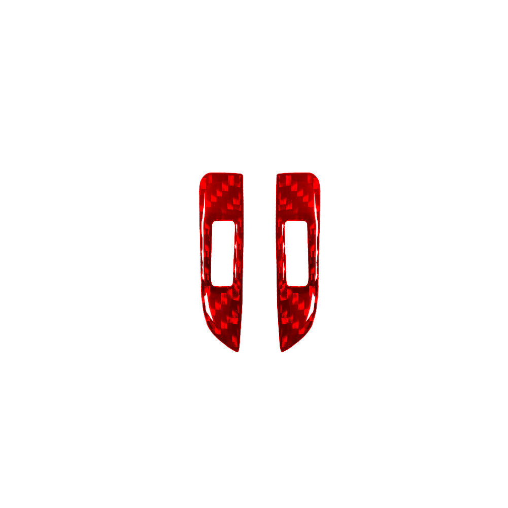 2X Red Air-Con Vent Control Trim Cover Decor Carbon Fiber for Audi Q5 2009-2017