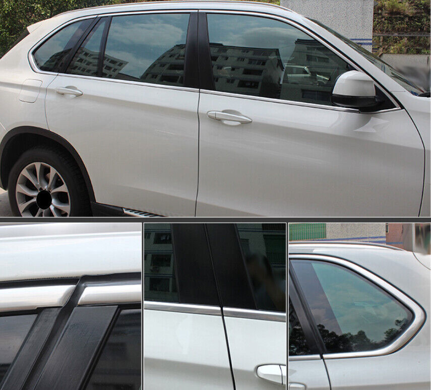 for BMW X5 F15 2014-2018 Silver Steel Sill Window Molding Trim Decoration Strip