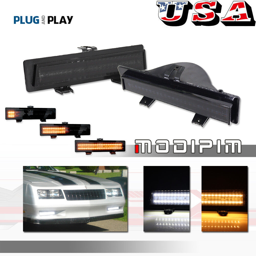 Smoke White DRL Sequential Amber LED Signal Light for 81-88 for Monte Carlo SS- v