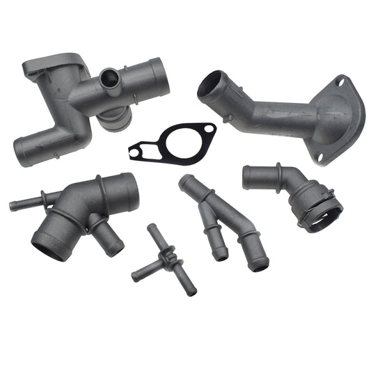 Aluminum engine coolant flange pipe 6-piece set for for VW for Golf for Jetta CC for Audi A3 TT- v