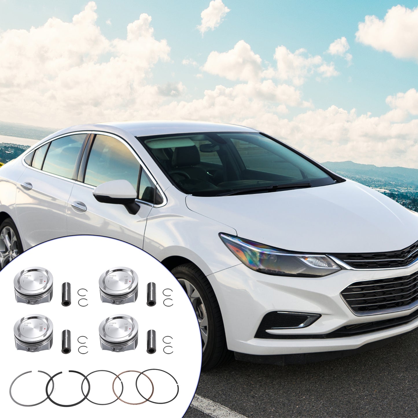 25198520 1 set of engine pistons, pins and clip rings suitable for Cruze 1.4L L4- n
