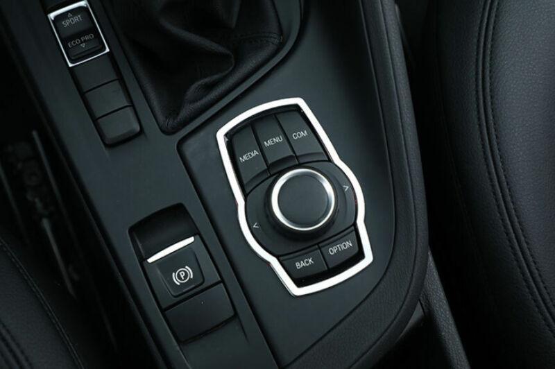 for BMW X1 2016-2021 Silver Aluminum Console Multimedia Knob Button Frame Decor
