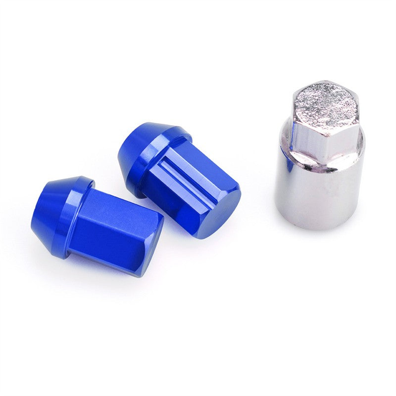 M12x1.25 16Pcs 35mm Close End Lug Nut + 4Pc Anti Theft Wheel Lock Nut Alumi Blue Q