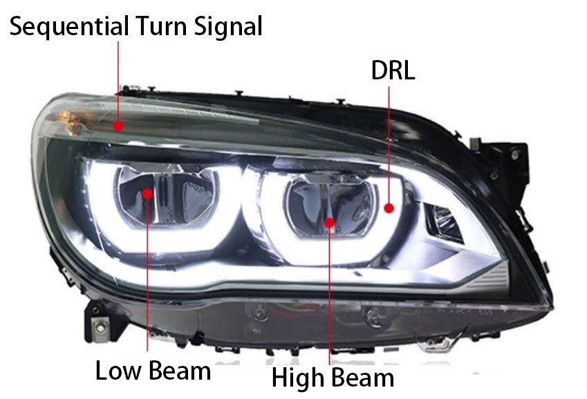 LED Headlights Assembly for BMW F01 F02 2009-2012 Xenon W/AFS Facelift