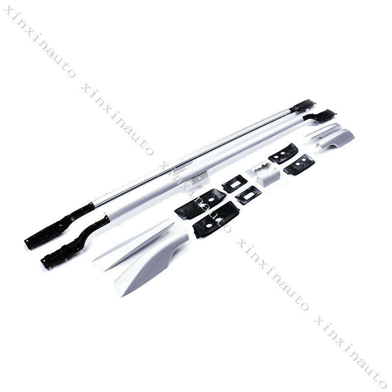Silver Roof Rack Rail Side Luggage Carrier Bars for Toyota Prado FJ150 2010-2021