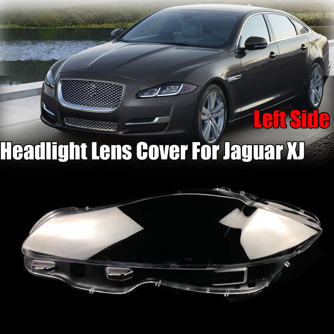 Left Front Headlight Lens Cover for Jaguar XJ 2010-2019 Clear LampShade Cap