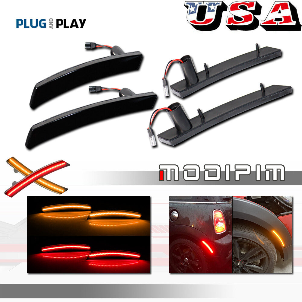 Front amber and rear red LED side marker lights suitable for 2002-2008 for Mini Cooper R50 R52 R53- v