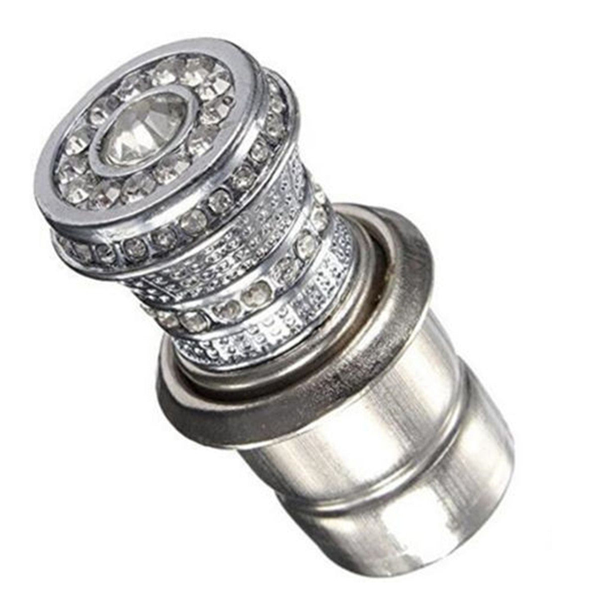 Crystal Bling Car Cigarette Lighter Rhinestone Charger Decor Accessories Silver
