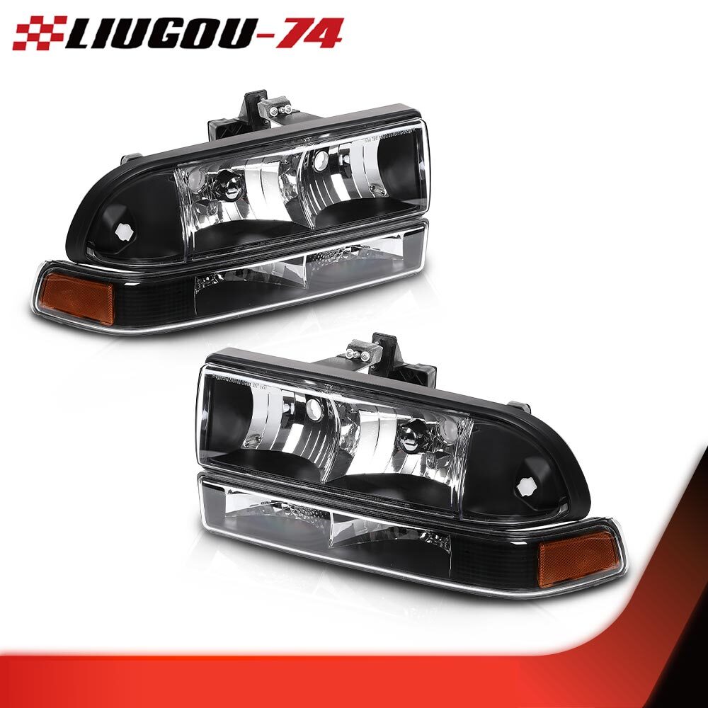 Fits 98-05 for Blazer 98-04 for S10 Pickup Headlight + Bumper Light Brand New - v