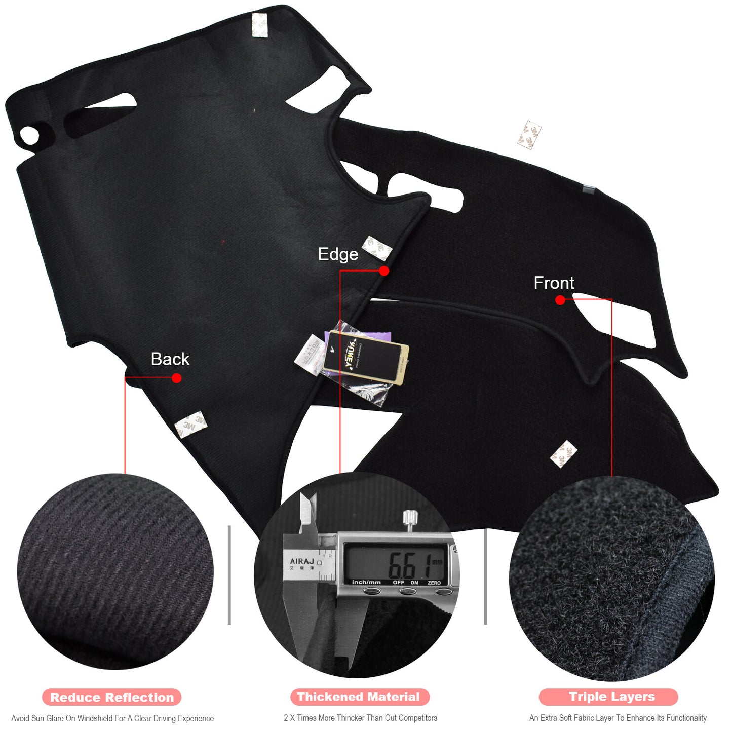 for Mazda 3 BL 2009-2013 2012 Dashmat Dash Mat Dashboard Cover Sun Shade Pad Q