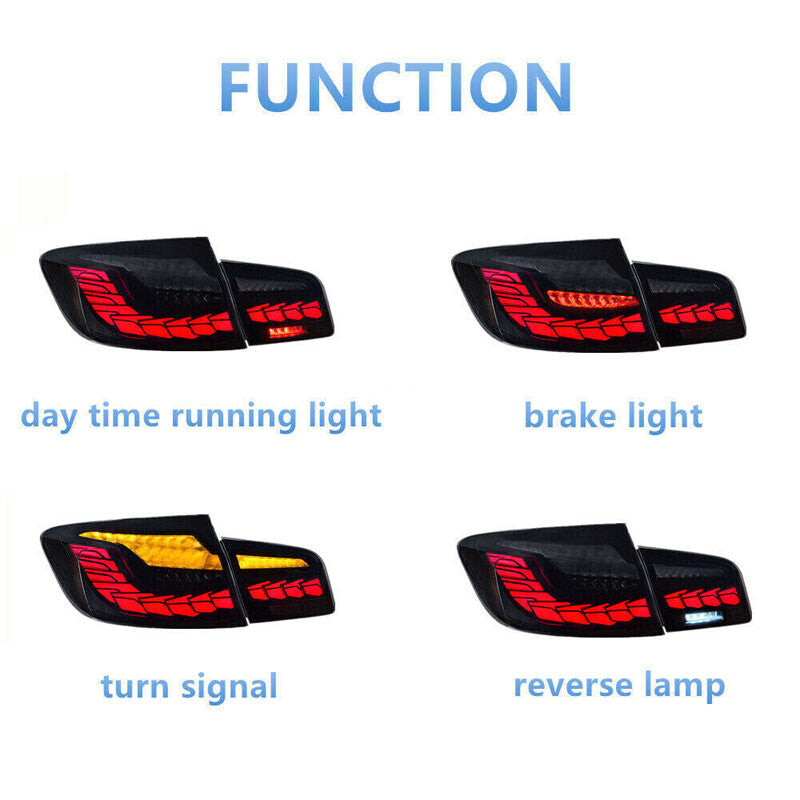 A pair of LED GTS rear smoke light kits for BMW 5 Series F10 F18 M5 2011 2012 - 2016.