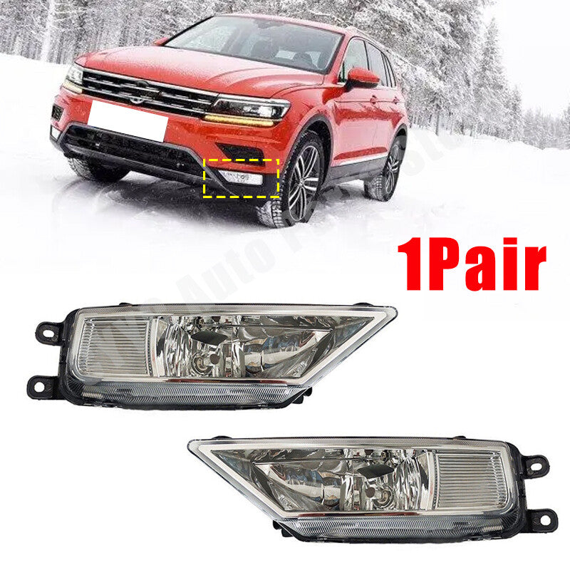 Pair Front Bumper Fog Lamp With Bulbs for VolksWagen for Tiguan 5N 2016-2021