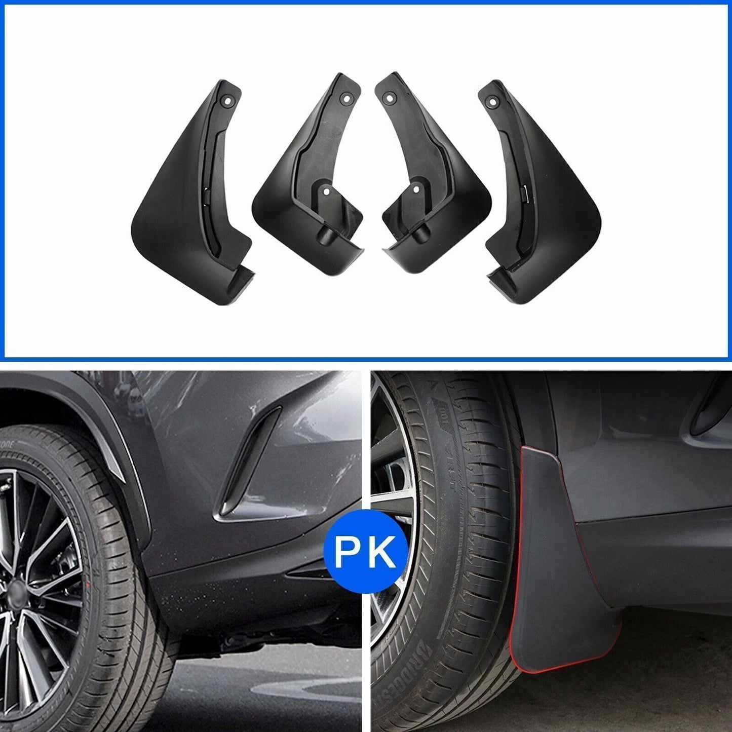 4P Black Mud Flaps Fender Splash Guards for Lexus NX 250 350 350h 450h+ 2022-24