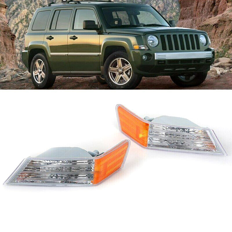 A pair of front turn signal lights without bulbs are compatible with 2007-2014 for Jeep Patriots. n