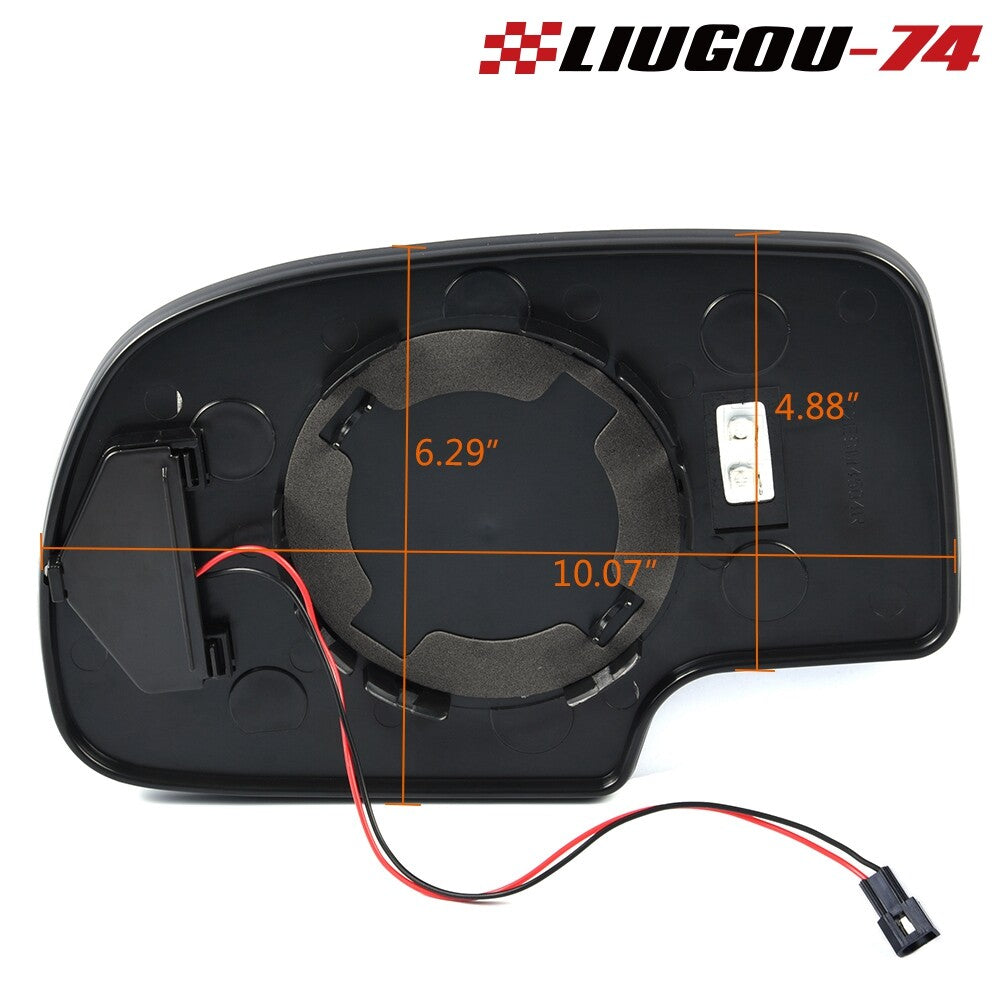 Passenger side mirror glass heated with turn signal fits for GMC for Cadillac - v
