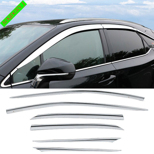 Chrome Window Visor Vent Sun Shade Rain Guard Door Visor for Lexus RX 2016-2022