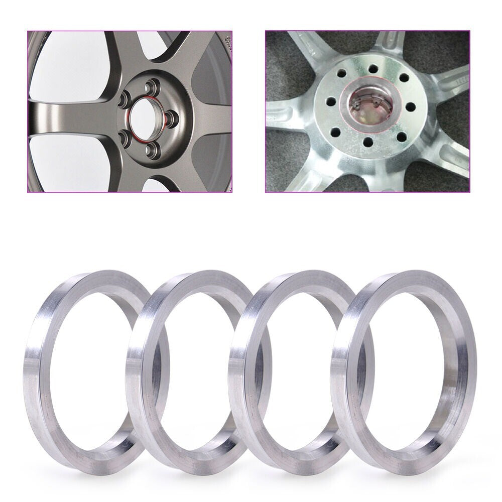4pcs/set Silver Aluminum Centric Rings 73.1mm to 59.1mm Wheel Bore Centering New n