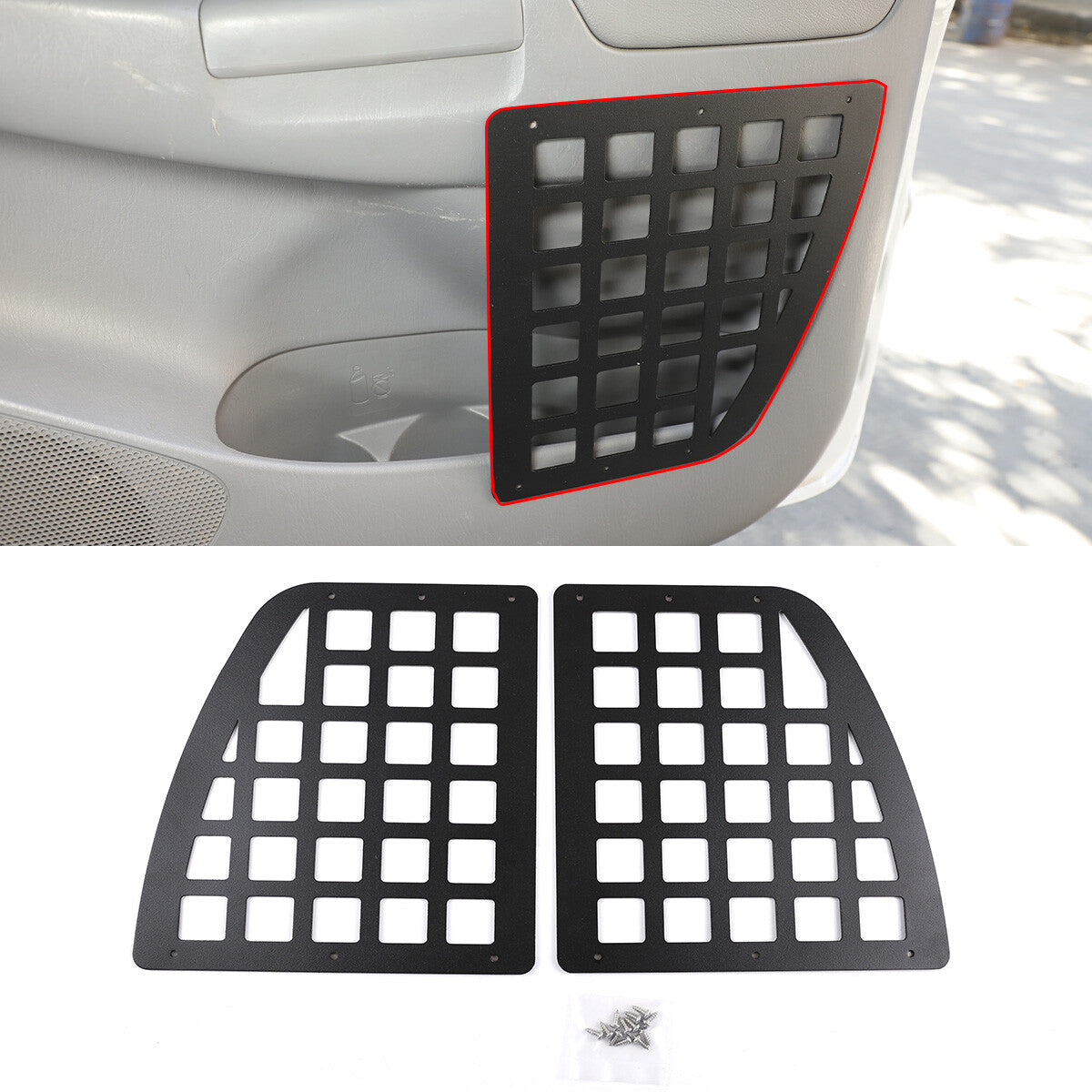 2-Piece Rear Inner Door Molle Panel Suspension Bag Bracket for Tacoma 2005-2014 n