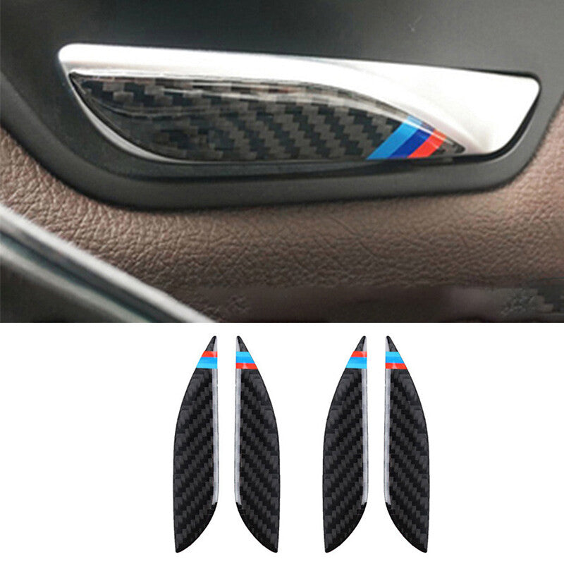 Inner Door Handle Sticker Real Carbon Fiber Trim for BMW 3-4 Series GT 2013-2019