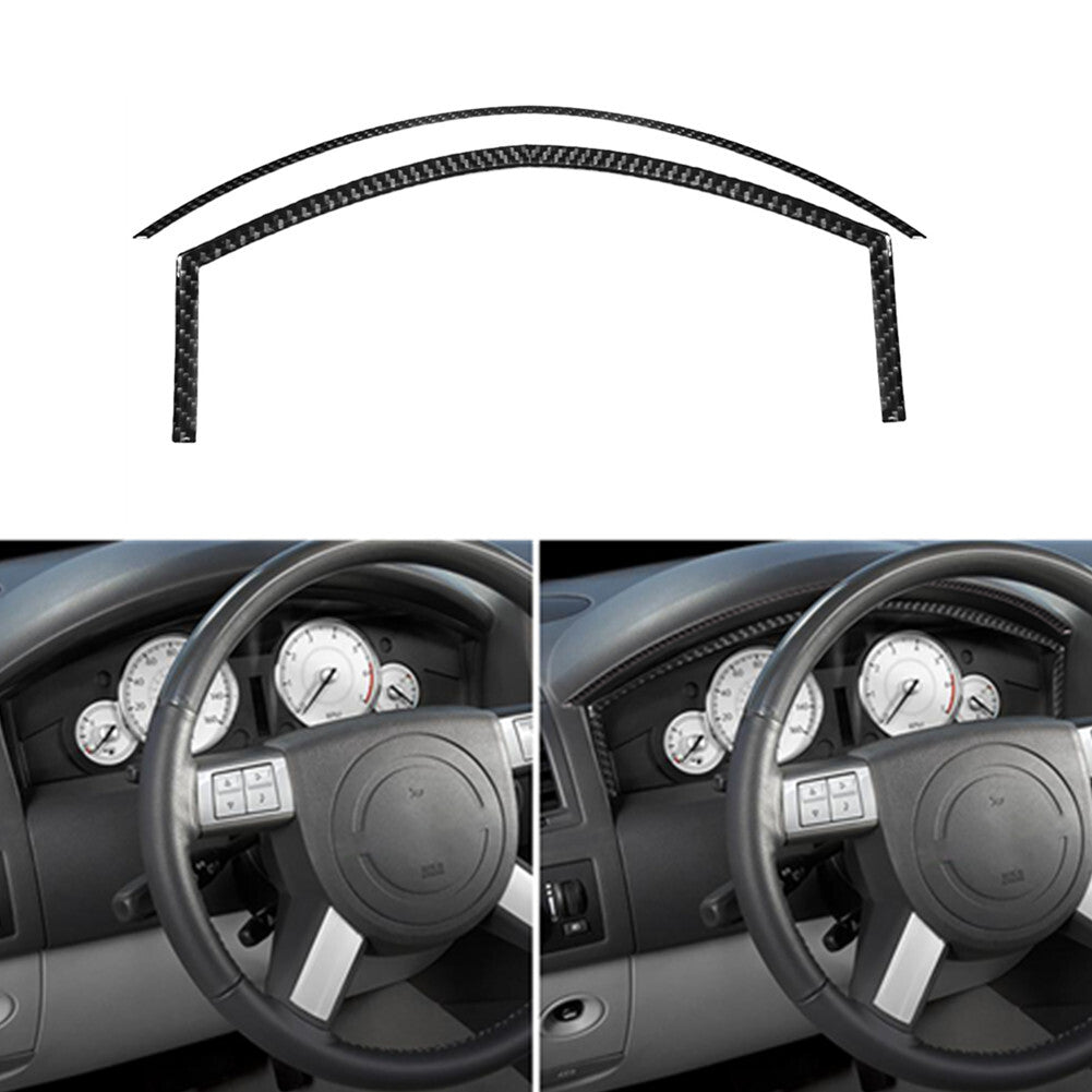 2Pcs Carbon Fiber Speedmeter Surround Cover Trim Sticker for Chrysler 300 05-07