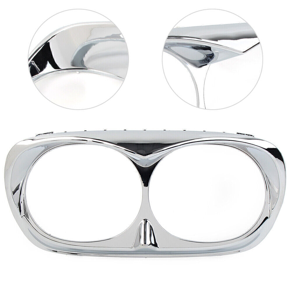 for Harley Road Glide FLT 1998-13 12 Headlight Bezel Scowl Outer Fairing Chrome Q