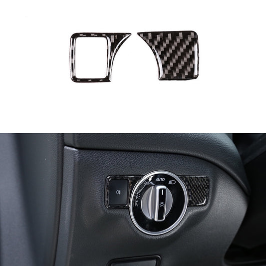Carbon Fiber Heading Light Button Cover Fit for CLA GLA A Class GLA200 A180